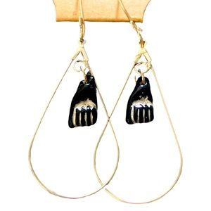 Black Power Fist Earrings Beaded Jewelry Handmade Social Justice